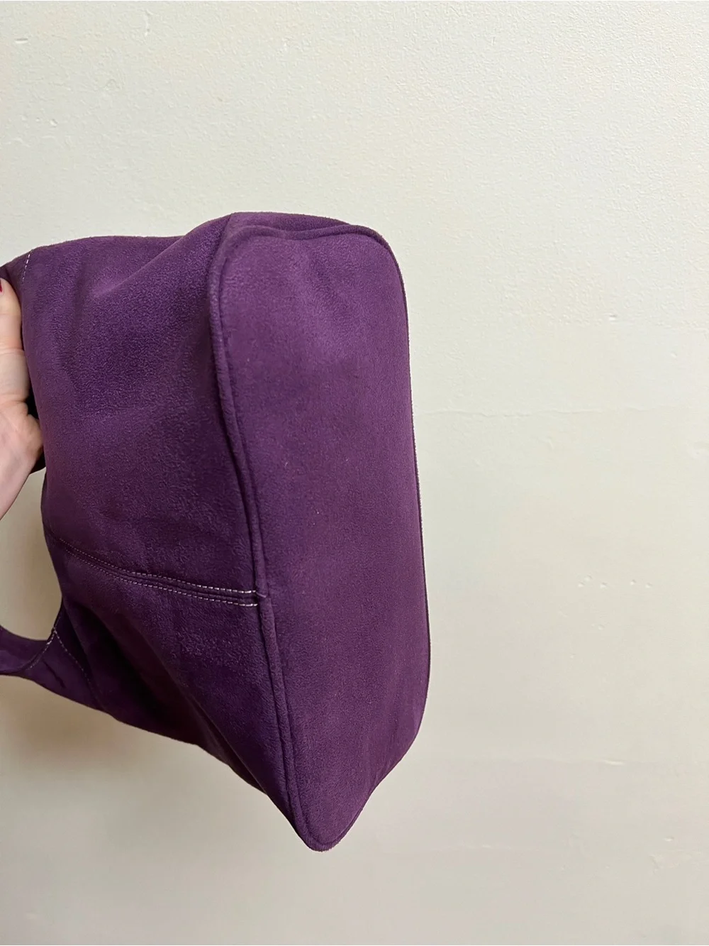 Purple faux  Suede Shoulder Bag - Elegant Everyday Hobo
